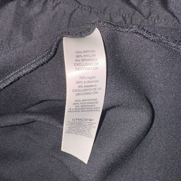 Chico's Faux Suede Leather Open Jacket Blazer Women's Size 1 Medium Black - Picture 3 of 4